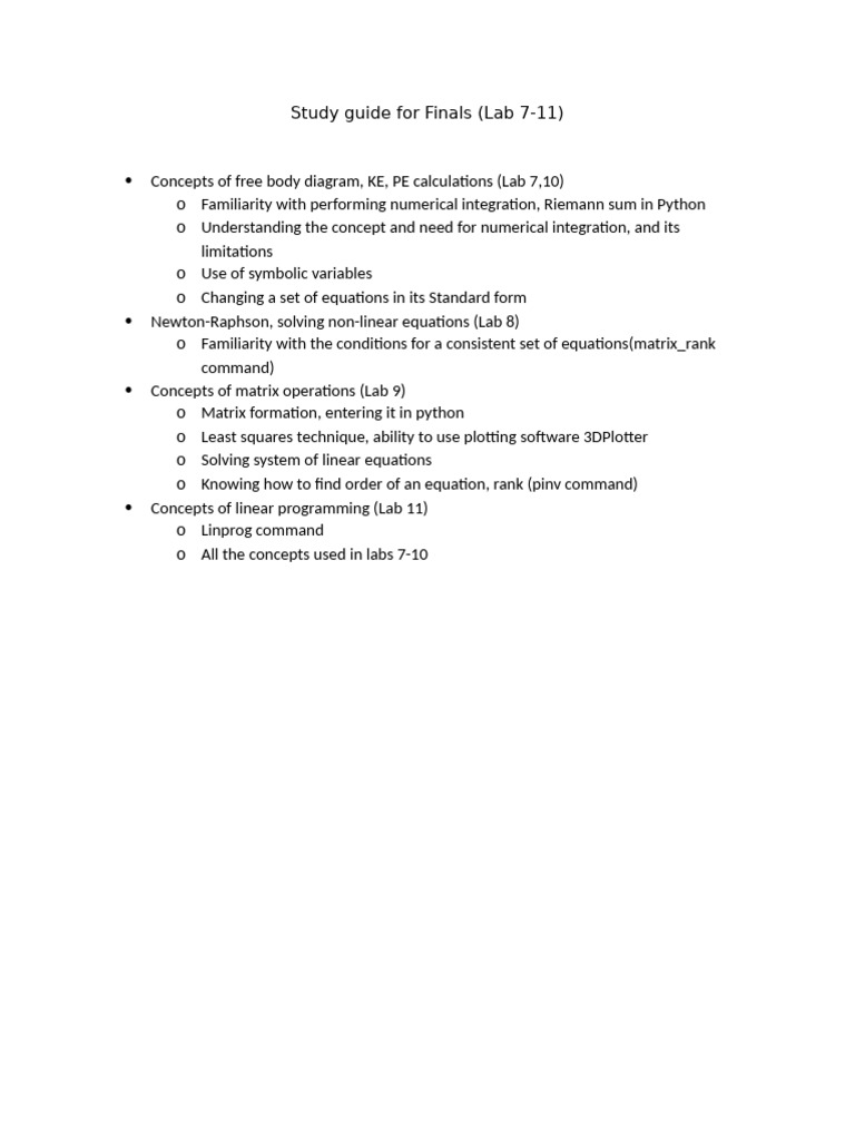Engineering Finals Study Guide | PDF