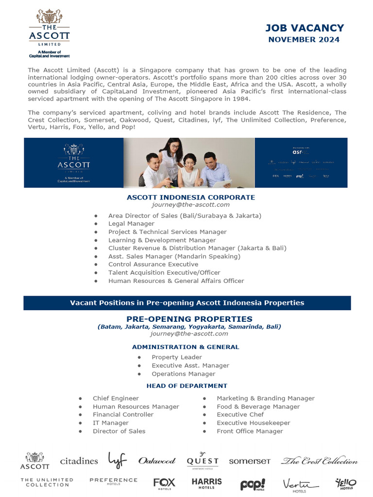 Job Vacancy - November 2024 | PDF | Business