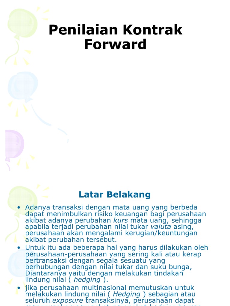 Definisi dan Contoh Kontrak Forward | PDF | Bisnis | Pengelolaan ...