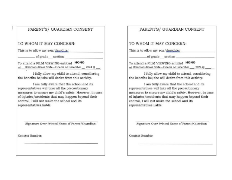 Parents Permit Film Viewing | PDF