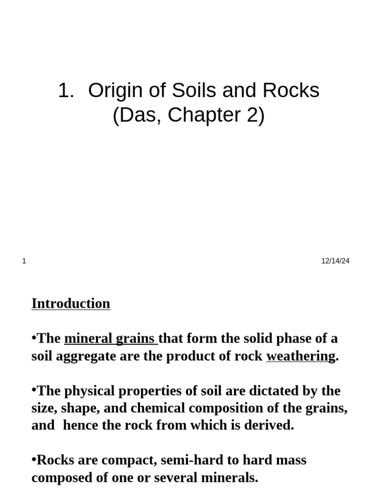 Origin of Soils | PDF | Rock (Geology) | Weathering