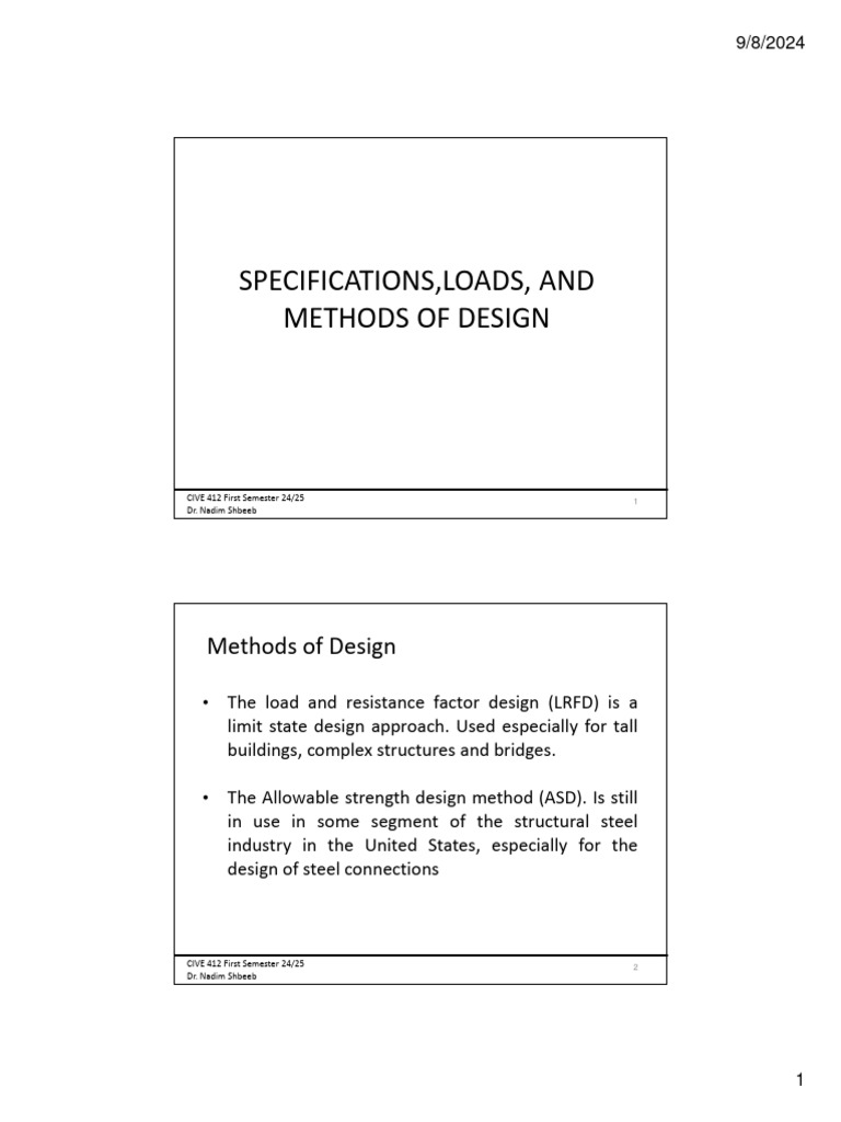 LRFD and ASD Design Methods Overview | PDF | Structural Load | Beam ...