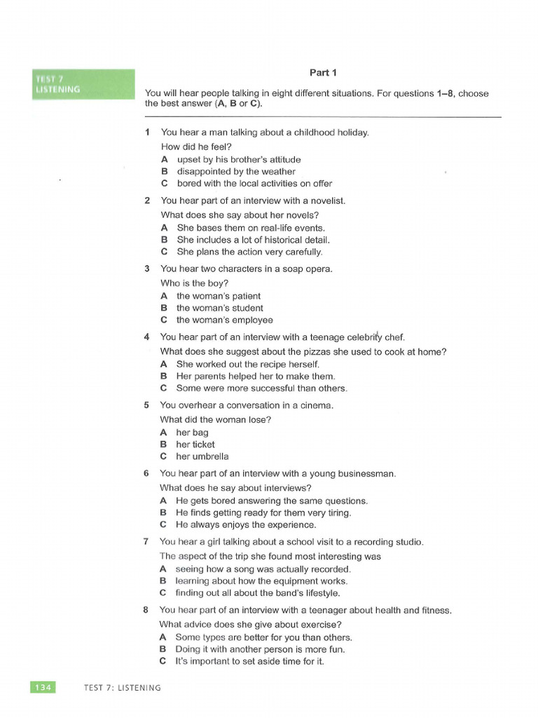 English Practice Test (FCE) | PDF