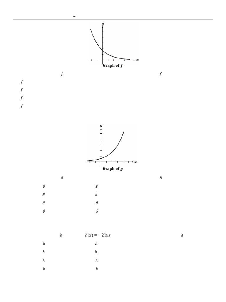 Exponential and Logarithmic Functions Review | PDF | Function ...