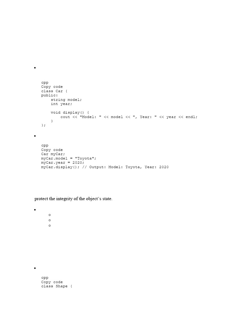Concept of Oops | PDF | Object Oriented Programming | Class (Computer ...