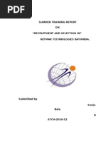 Download MBA PROJECT ON RECRUITMENT  SELECTION by Sunil Thakur SN80455682 doc pdf