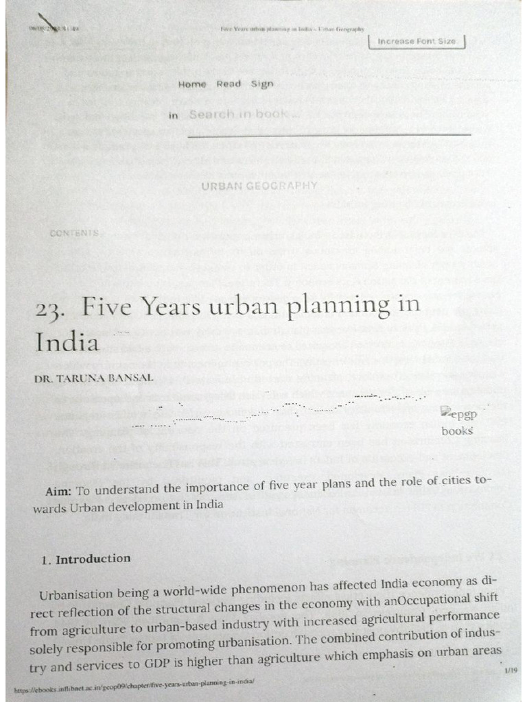 five years urban planning in India | PDF