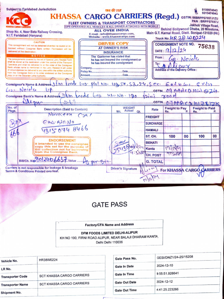 Cargo Consignment Instructions | PDF | Cargo | Logistics