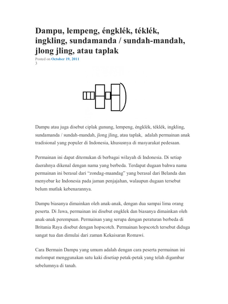 Permainan Tradisional Dampu Bulan | PDF
