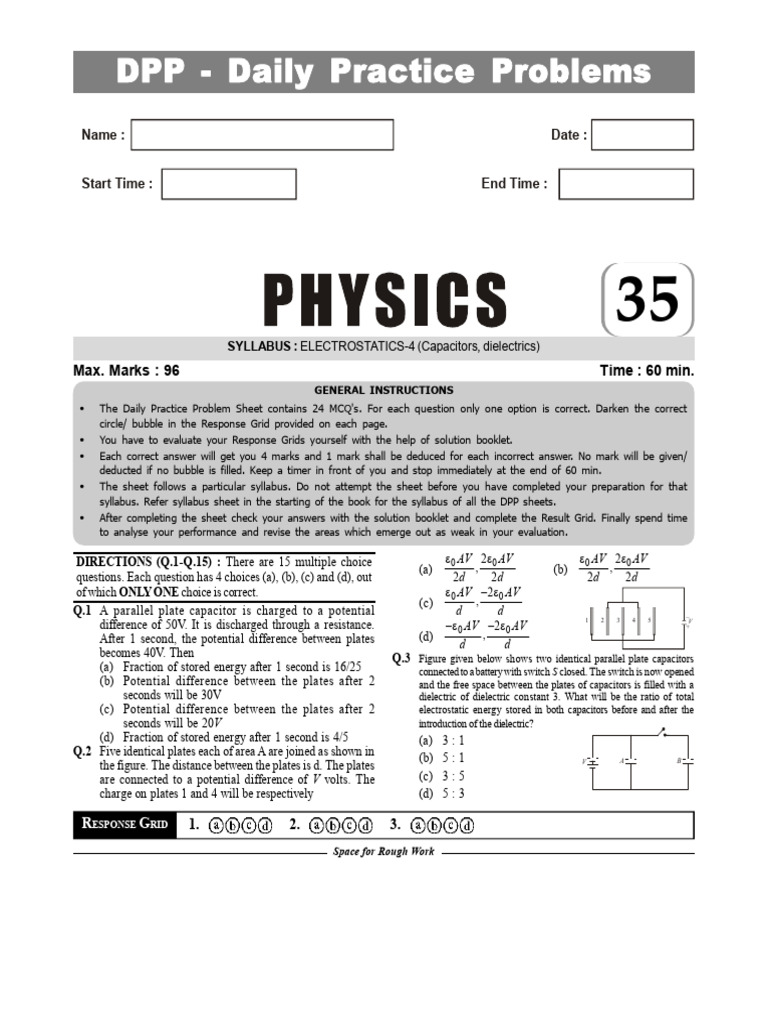Capacitor Practice Problems and Solutions | PDF | Capacitor | Capacitance