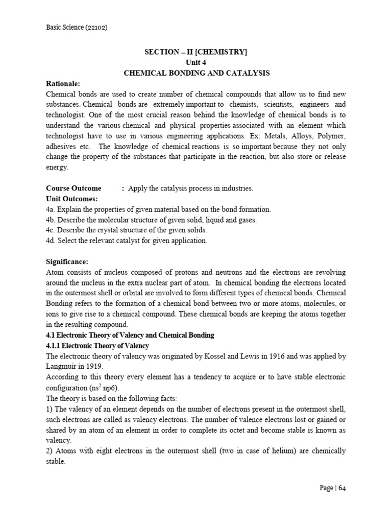 Chemistry full syllabus pdf chemical bond ionic bonding