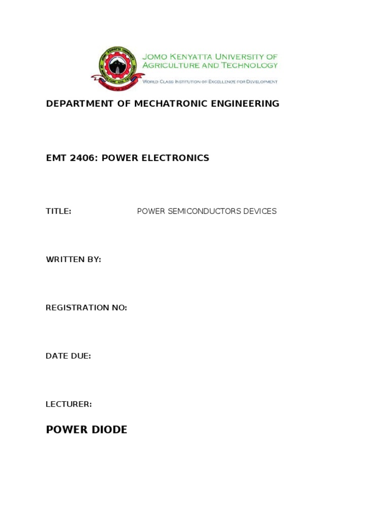 Power Semiconductor Devices Overview | PDF | P–N Junction | Bipolar ...