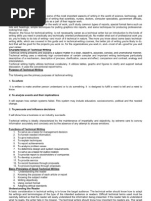 Nature of Technical Writing