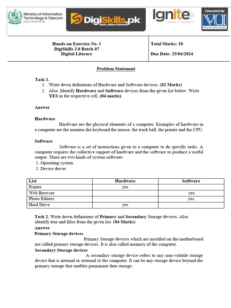 Digital Litracy Printable