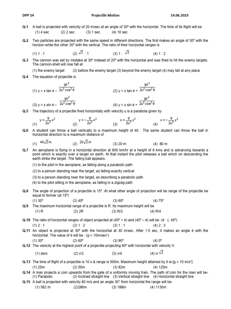 Projectile Motion | PDF | Projectiles | Mechanical Engineering