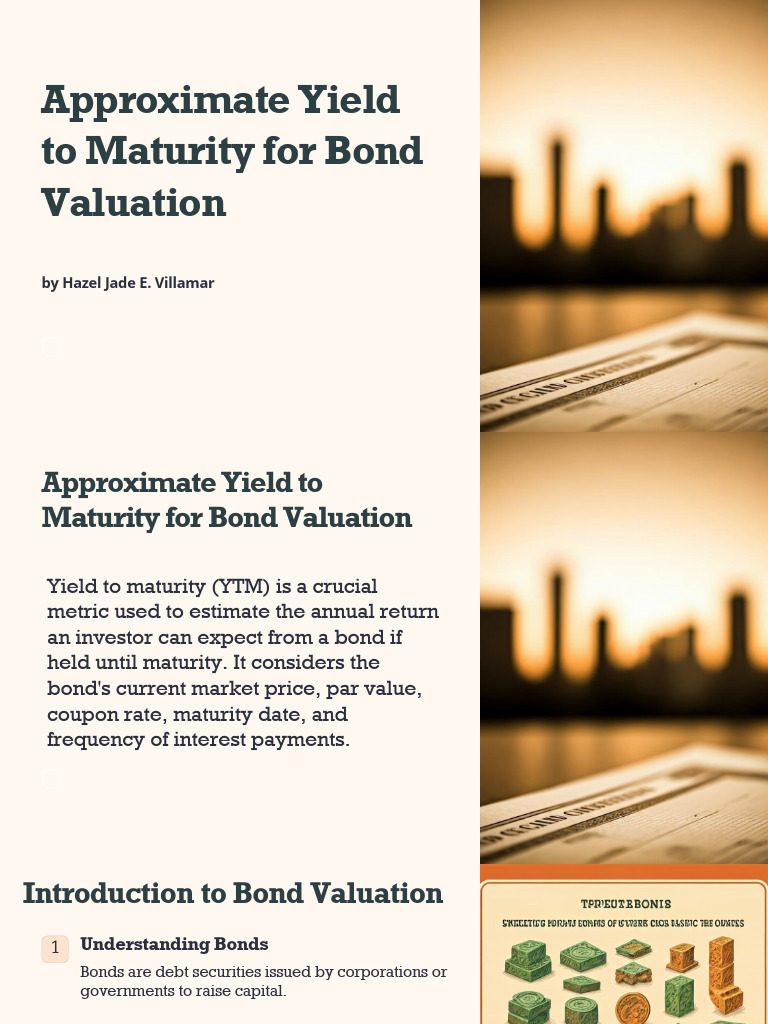 Approximate Yield To Maturity For Bond Valuation | PDF | Bonds (Finance ...