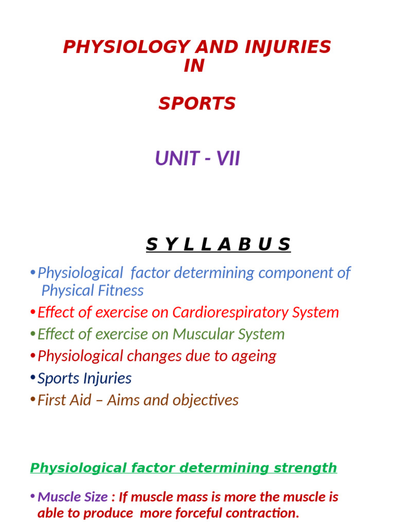 Physiology and Injuries in | PDF | Skeletal Muscle | Heart