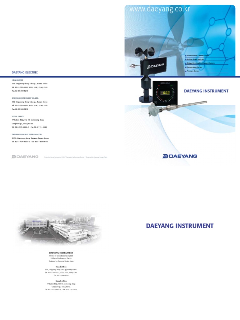 Daeyang Catalogue | PDF | Thermocouple | Electrical Resistance And  Conductance
