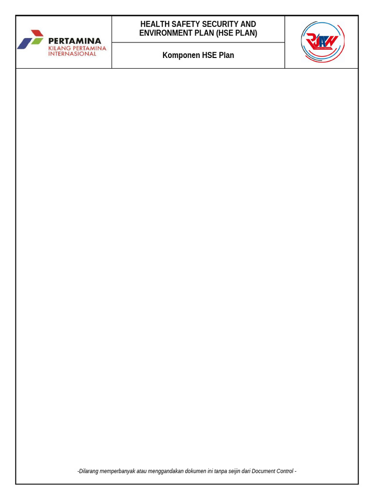 Komponen Hse Plan Pdf