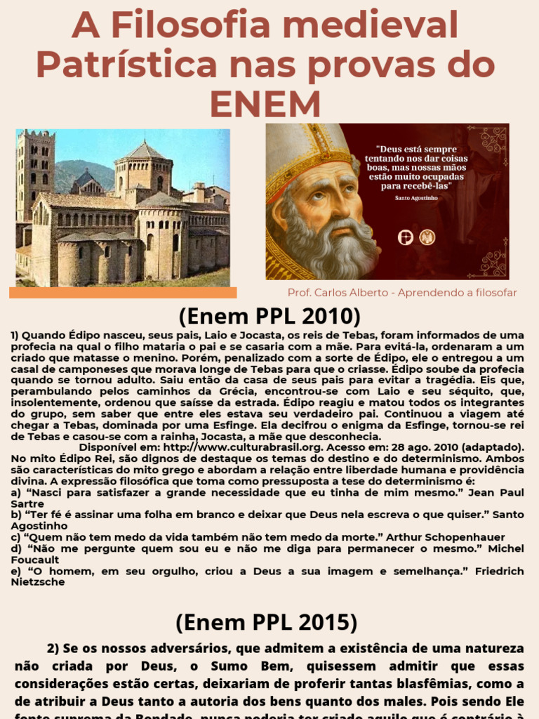Filosofia Medieval no ENEM | PDF | Édipo | Aristóteles