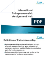 International Entrepreneurship Assignment Help