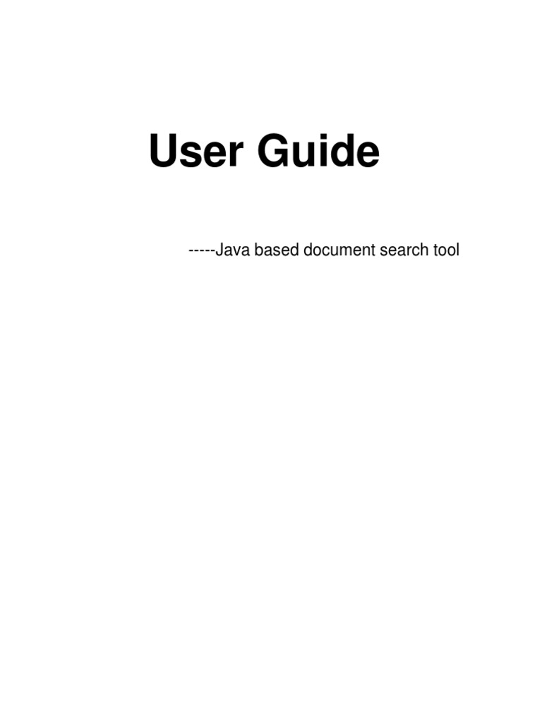 User Guide Java Based Document Search Tool PDF Search Engine