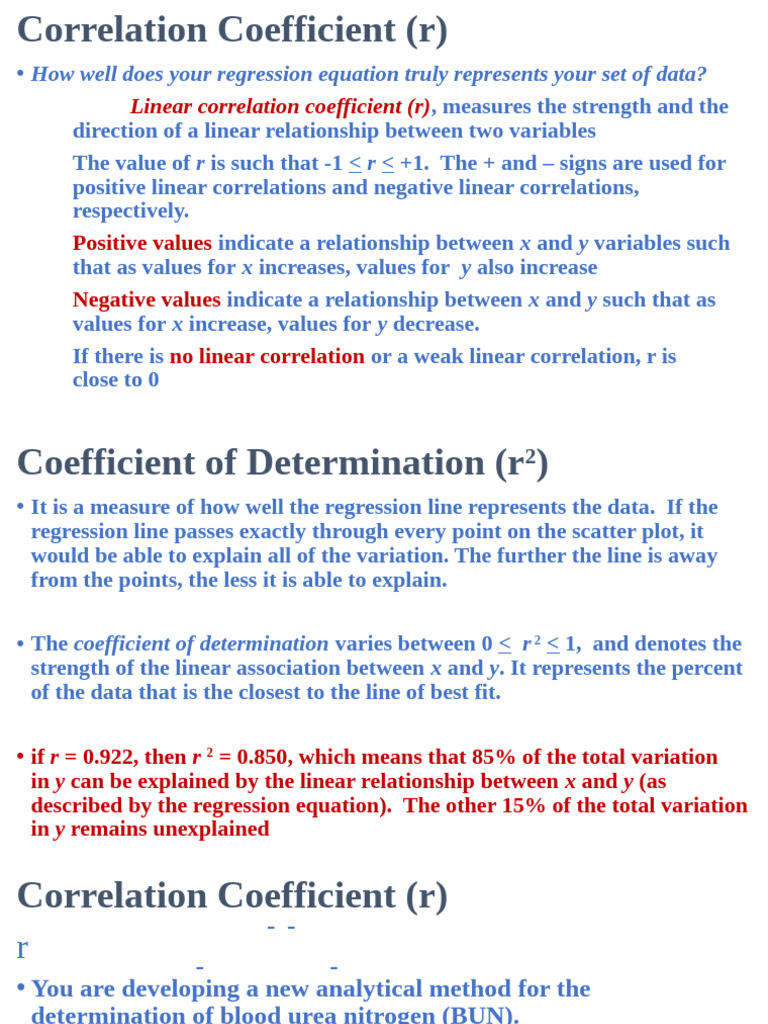 Correlation Coefficient (r) 18 November 2024 | PDF | Estimation Theory ...