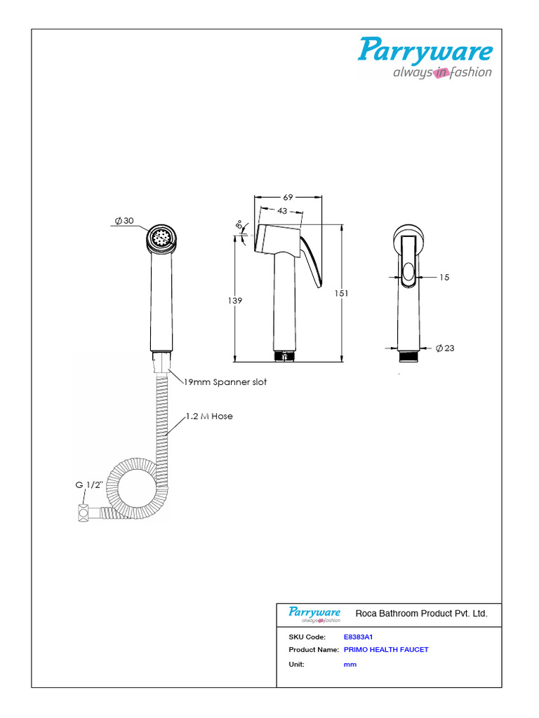 Health Faucet E8383A1 | PDF