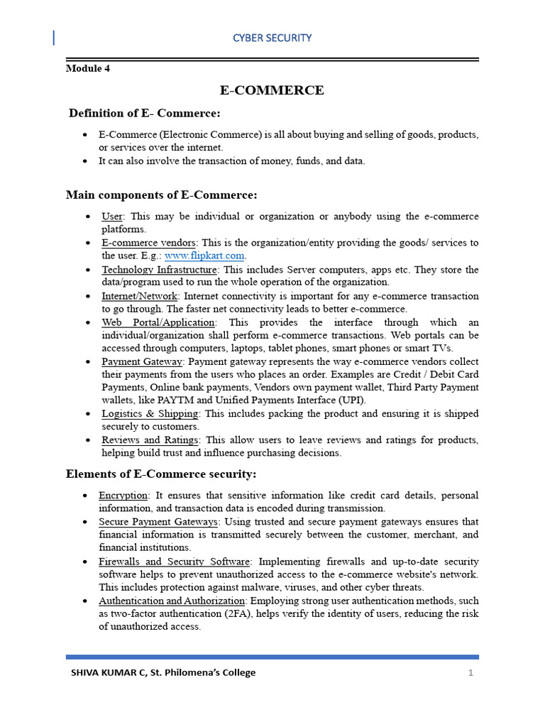 Module 4 E Commerce Digital Payments Pdf Security Computer