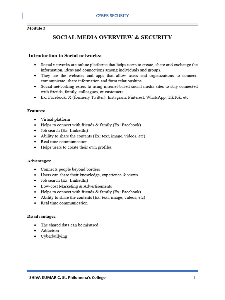 Social Media Overview and Security Insights | PDF | Popular Culture ...