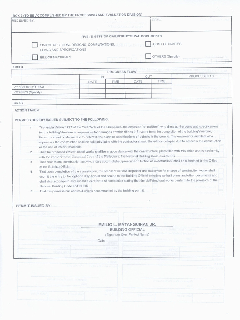 8-Civil Structurel Permit (Back Page) | PDF