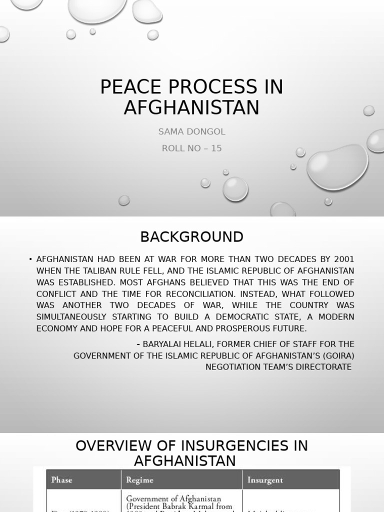 Peace Process in Afghanistan | PDF | Afghanistan | Politics Of Afghanistan