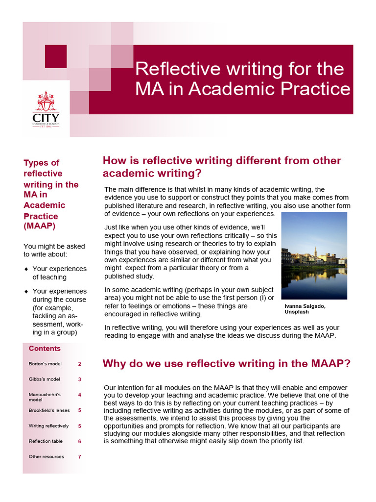 Importance of Reflective Writing in MAAP | PDF | Thought | Experience