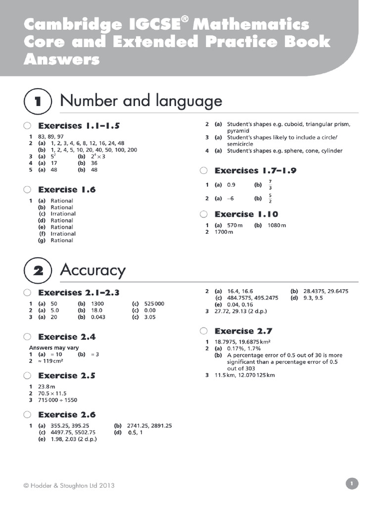 IGCSE Maths Practice Book Answers - FEISMO - COM Web Standards-Based ...
