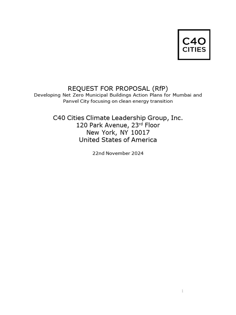 C40 RfP: Net Zero Plans for Mumbai & Panvel | PDF | Climate Change ...