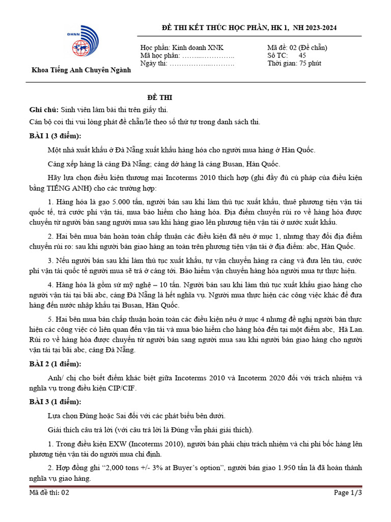 XNK 2 | PDF