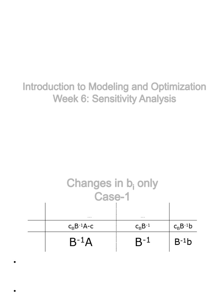 Sensitivity Analysis in Optimization | PDF | Systems Analysis ...