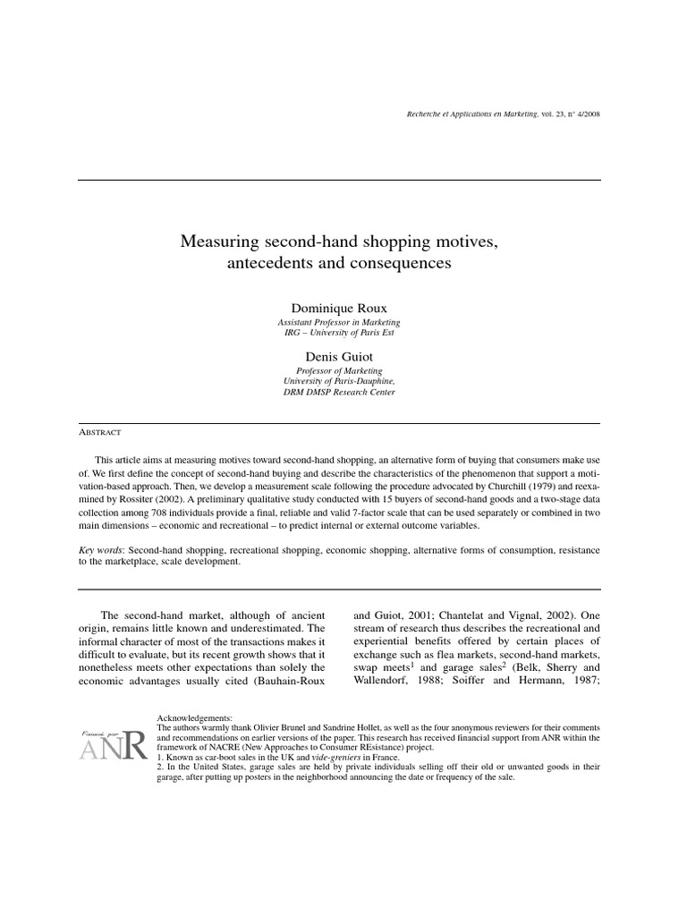 Roux 2008 | PDF | Validity (Statistics) | Behavior