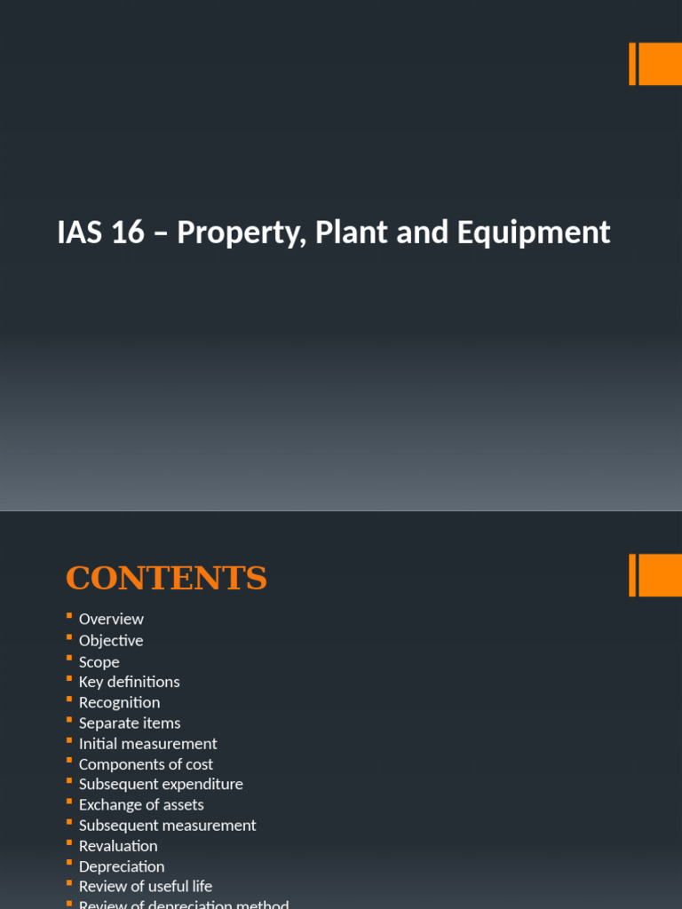 IAS 16: Property, Plant, and Equipment Guide | PDF | Depreciation ...