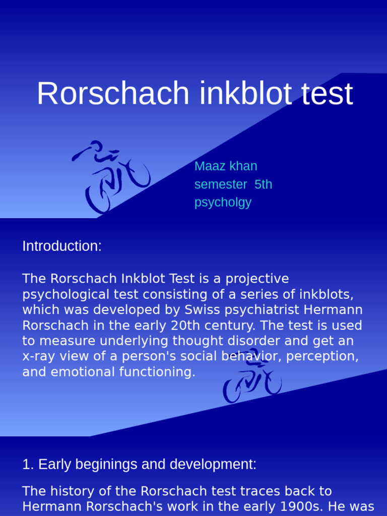 Rorschach Inkblot Test Overview | PDF | Psychoanalysis | Psychology