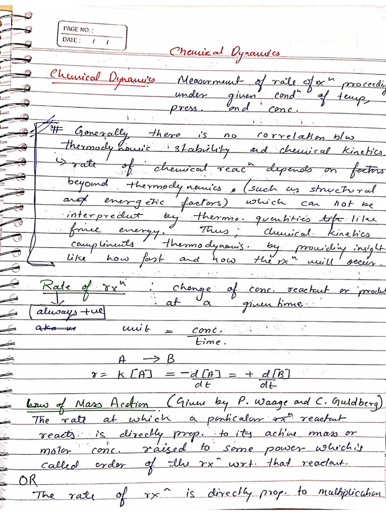 Chemical Kinetics MSC Chemistry | PDF
