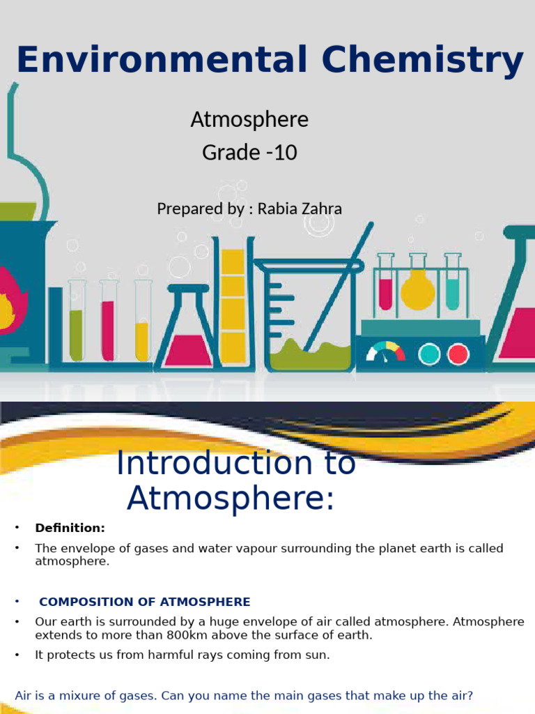 Environmental Chemistry Lec No 1 | PDF | Atmosphere Of Earth | Troposphere