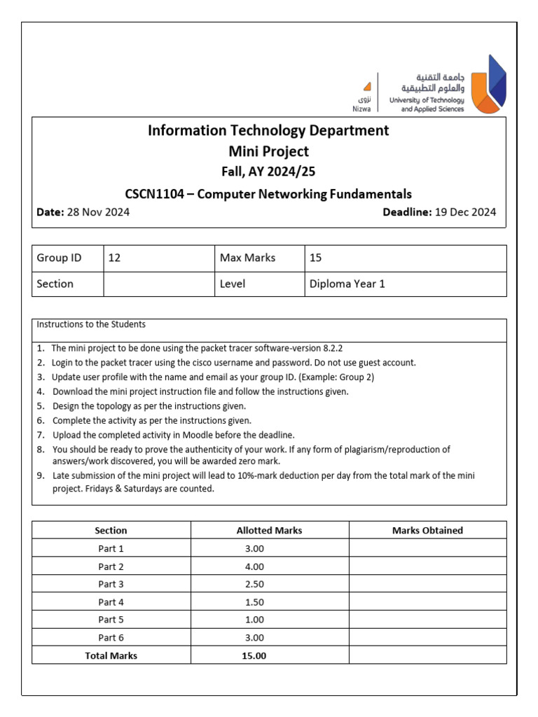 Group 12 | PDF | Ip Address | Router (Computing)