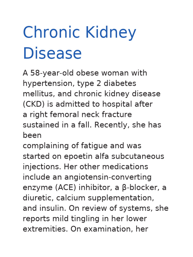 Chronic Kidney Disease - STUDY GUIDE | PDF | Chronic Kidney Disease ...