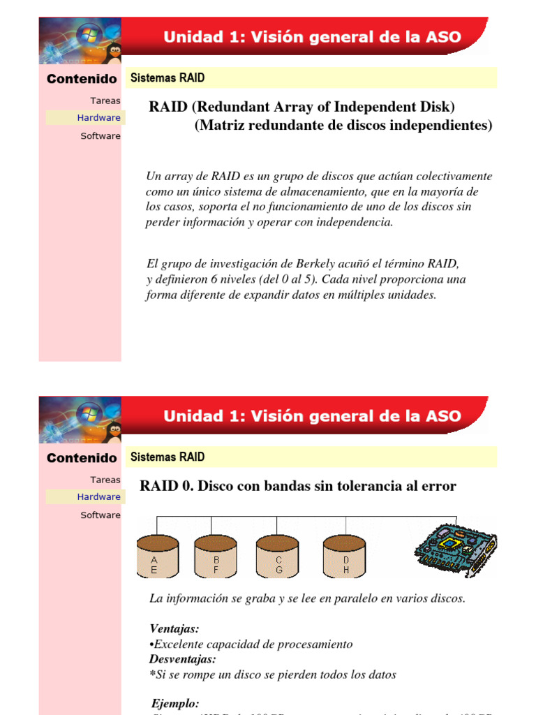 Tipos y Ventajas del RAID en Almacenamiento | PDF | Software | Hardware ...