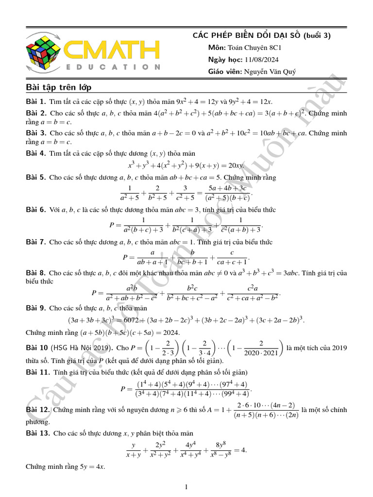Phiếu bài 8C1 11-08 | PDF