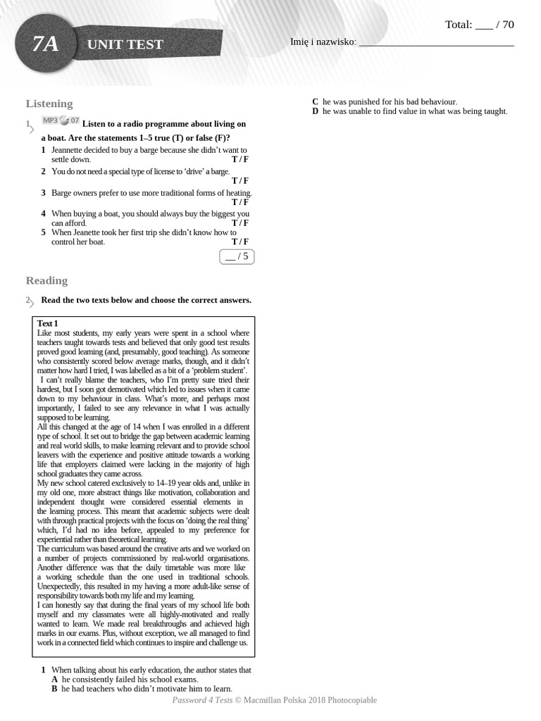 Password 4 Tests for Teachers | PDF | Learning | Alternative Education
