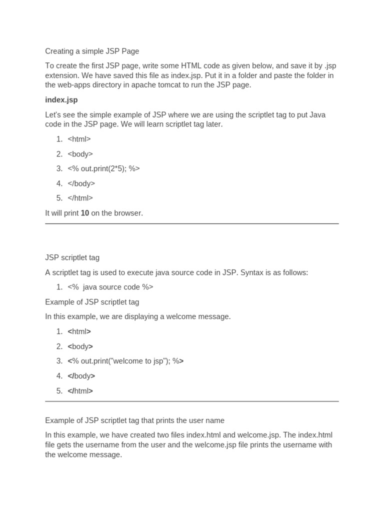 JSP example1 | PDF | Tag (Metadata) | Software Development