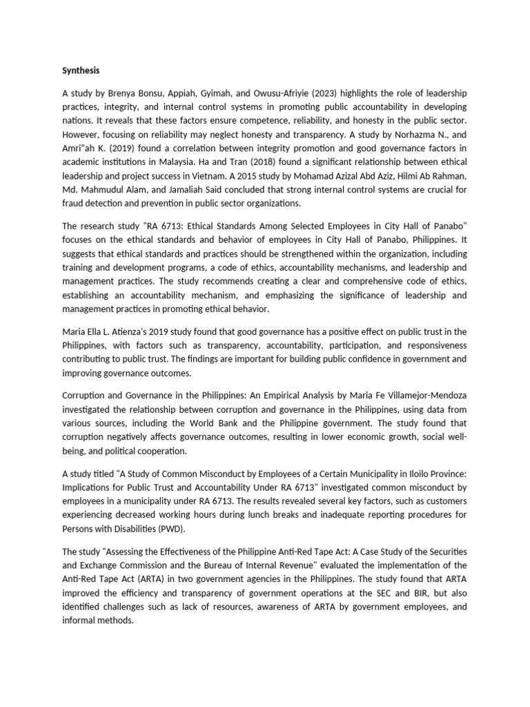 Leadership and Ethics in Governance | PDF | Integrity | Governance