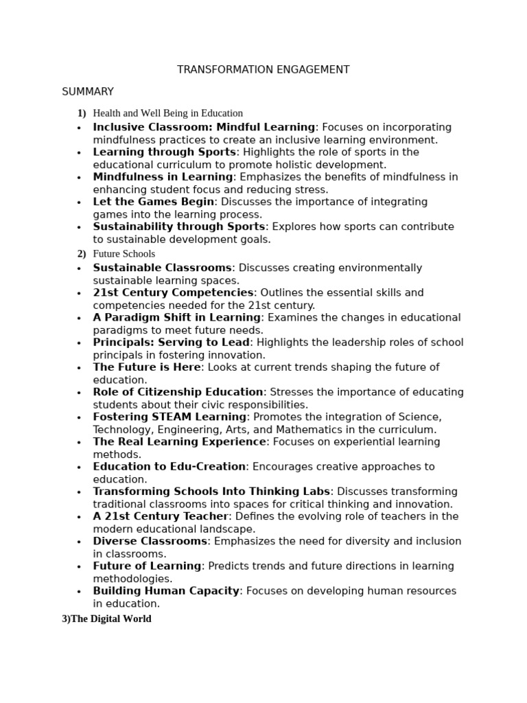 Transformative Education Strategies | PDF | Learning | Sustainability